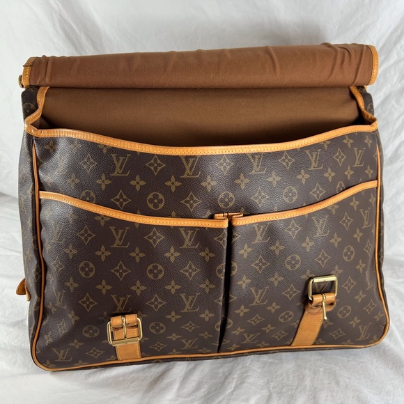 LOUIS VUITTON Sac Chasse Hunting Brown Canvas Monogram Travel Bag M41140 - Picture 14 of 17